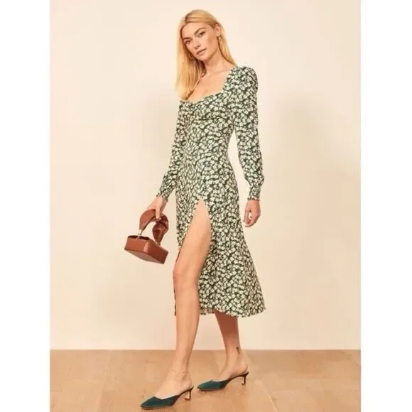 Reformation Wallflower Midi Dress in Cilantro Size 4 - Picture 5 of 12